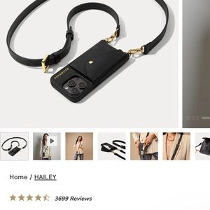 Bandolier Black Crossbody Phone Case with Gold Accents - iPhone 14 Pro Max